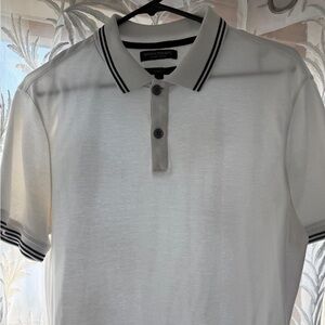 Banana Republic Classic White Polo with Black Trim